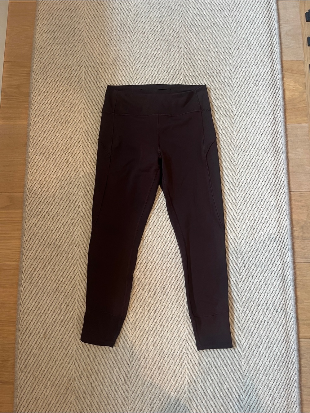 High-Waist Burgundy Lululemon Athletic Leggings